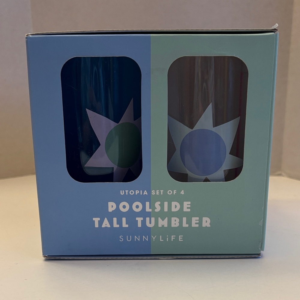 Sunnylife Utopia Poolside Tumblers Set - 10 oz Set of 4